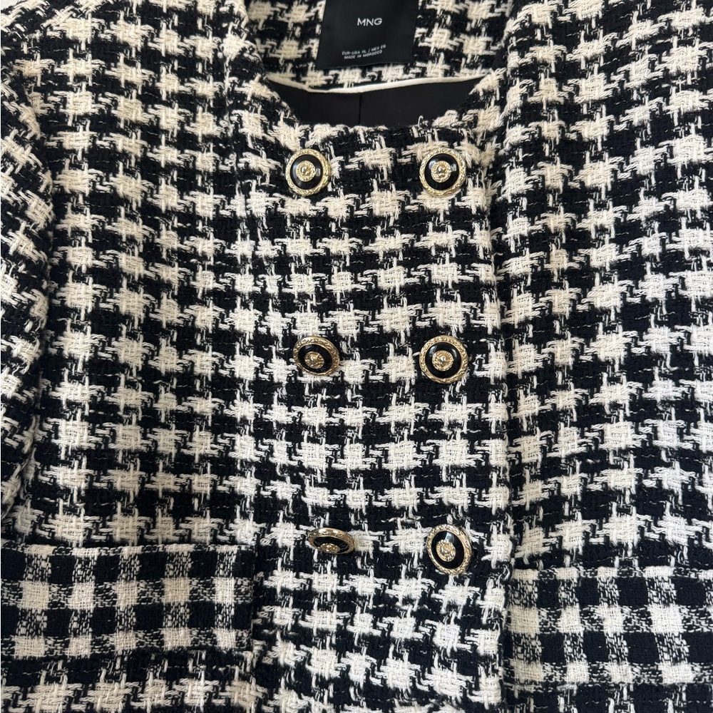 Mango Black and White Houndstooth Jacket - Picture 3 of 3